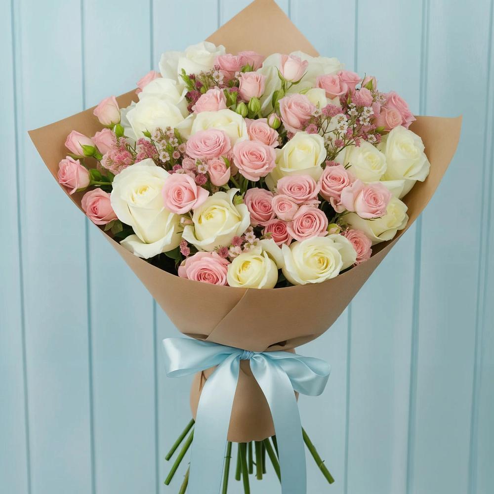 Букет романтичный подарок в Назарово Букет цветов из: Розы в Назарово