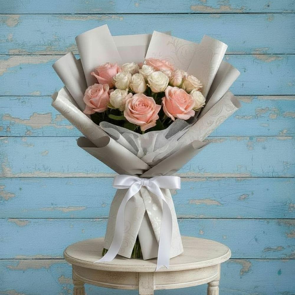 Букет Нежное облако в Назарово Букет цветов из: Розы в Назарово