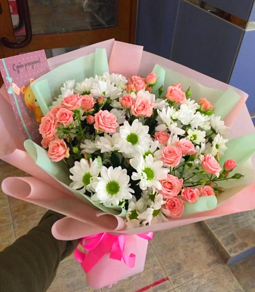 Букет цветов из: Розы и Хризантемы в Назарово