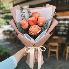 Букет персиковый аромат в Назарово Букет цветов из:  Розы в Назарово