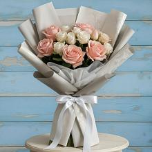 Букет Нежное облако в Назарово Букет цветов из:  Розы в Назарово