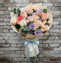 Букет Феерия #REPLACE_PRED# Назарово Букет цветов из:  Розы, Лизиантусы и Гвоздики #REPLACE_PRED# Назарово